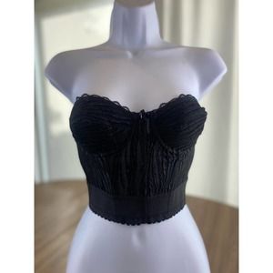 Lynda Strapless Bustier Style 7027 Size 32B Nylon and Spandex Black EUC